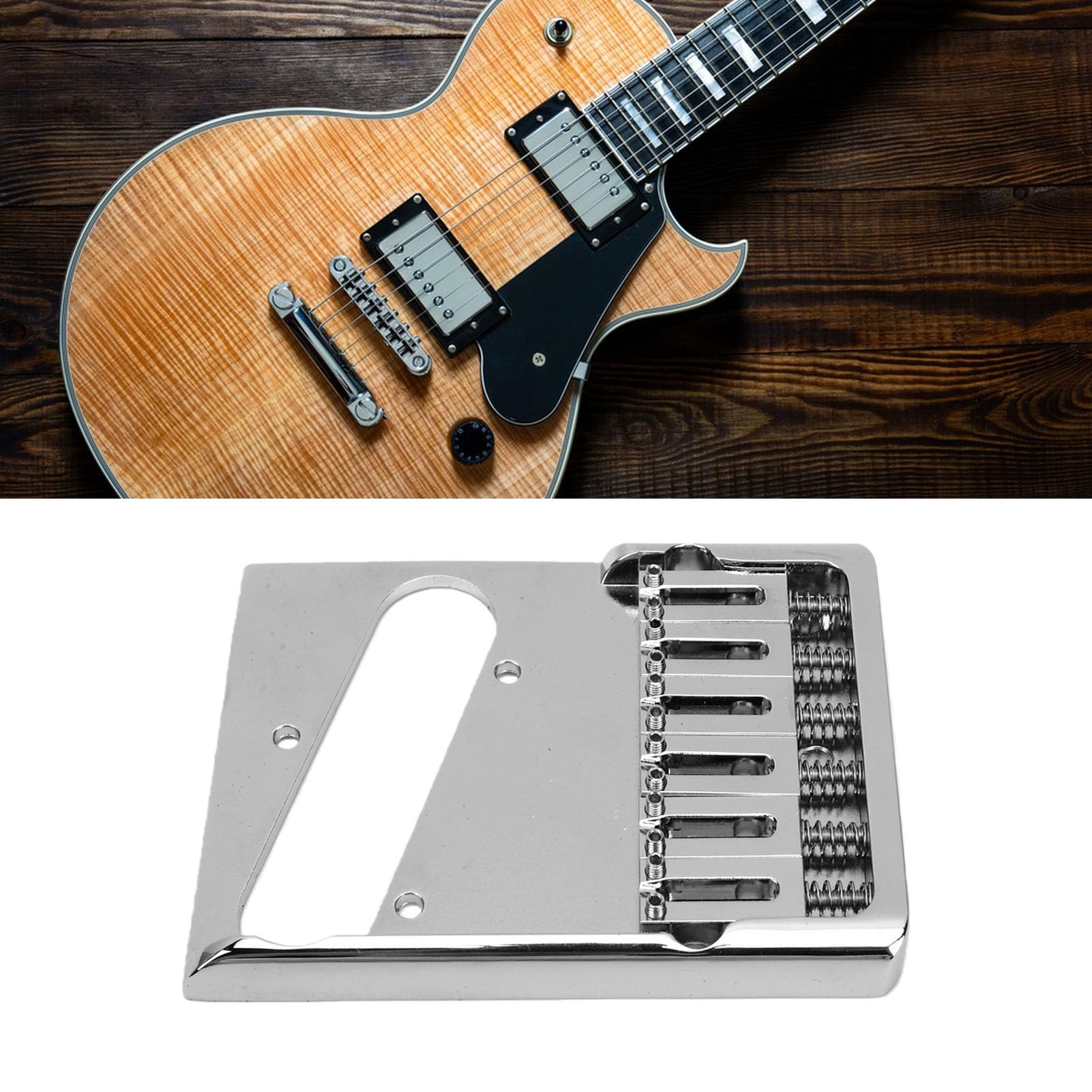 Generic Ponte per Chitarra Regolabile a 6 Corde per Chitarra Elettrica TL Sostituzione Durevole Cromata Lucida
