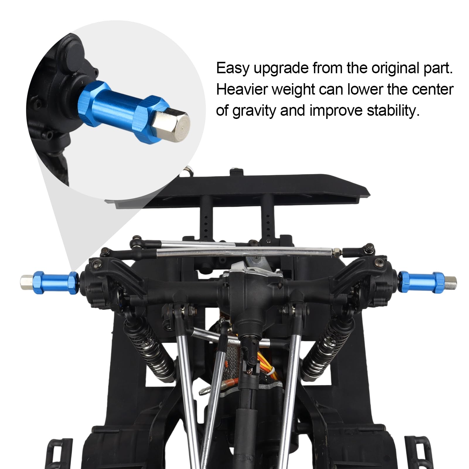 Sourcing Map 4pcs 12mm Wheel Hex Drive Hubs Adapter Combiner Coupler Aluminum 25mm Extension With Nut Latch For 1 10 Rc Crawler Car Parts Blue