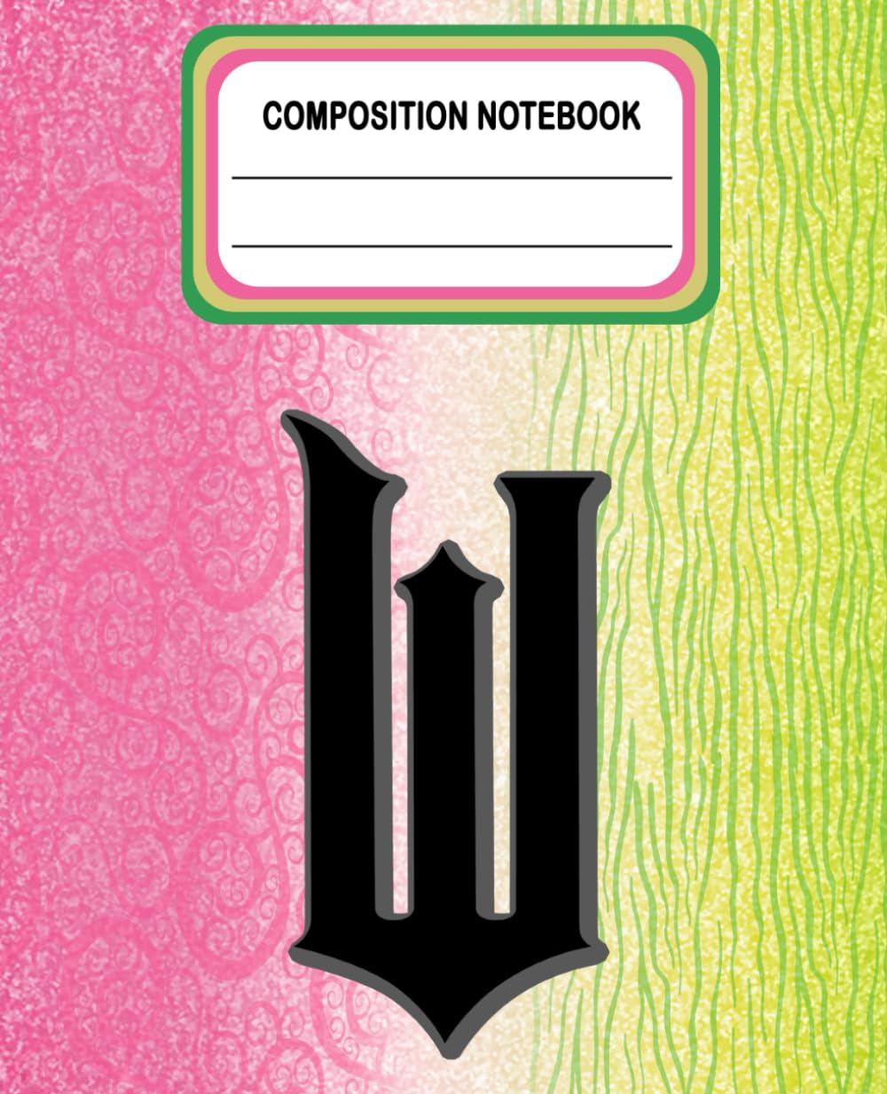 Composition Notebook Pink & Green Wic-ked 110 College Wide Ruled Pages Journal | Lined Paper 7.5x9.25 for Kids Teen Adults