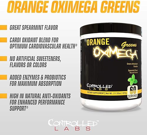 Miniatura 2 de Controlled Labs Menta verde naranja OxiMega Greens -- 0.72 lb