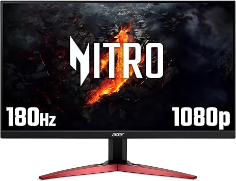 acer Nitro KG241YS3 24 inch Full HD 1920 x 1080 Gaming Monitor - 180Hz, 4ms, VA Panel, FreeSync Premium, 72% NTSC, HDR10, Speakers, DisplayPort, HDMI