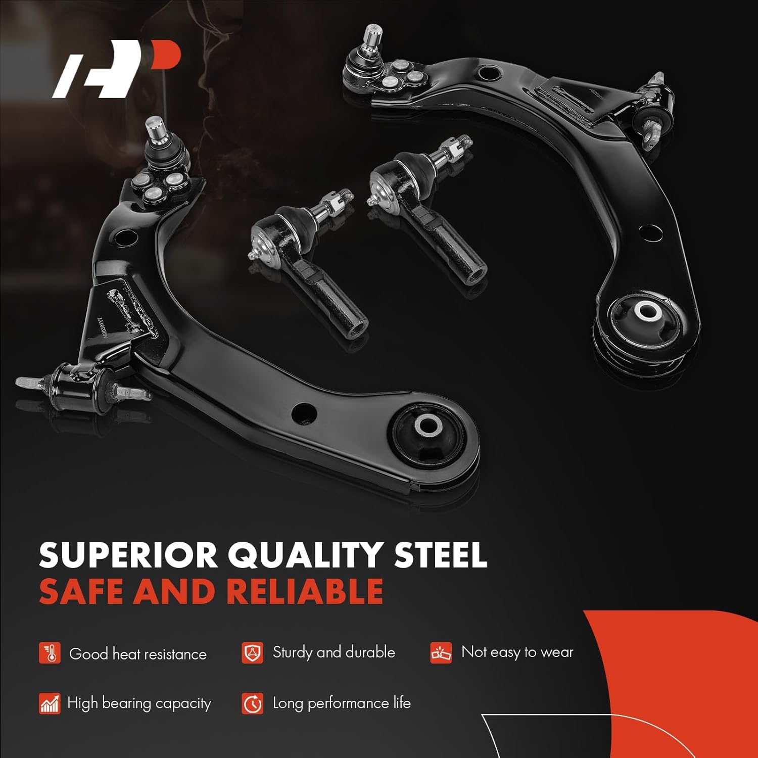 A-Premium Set of 8, Front Lower Control Arm, Sway Bar Link, Inner Outer Tie Rod End, Compatible with Chevrolet HHR 08-10, Cobalt 05-10, Saturn Ion 03-07, Pontiac Pursuit 05-06, G5 07-10
