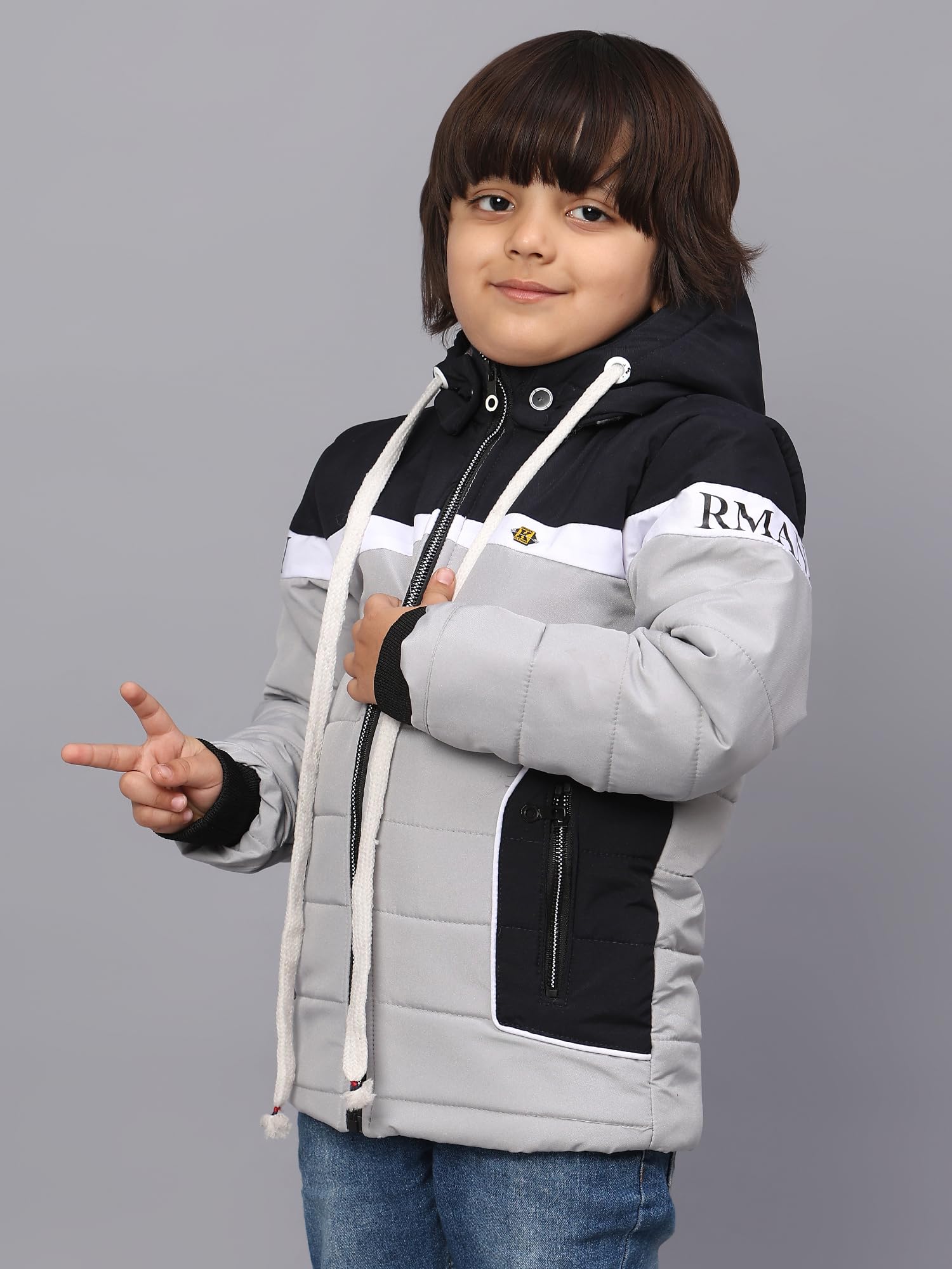 Sky Heights Boy's Parka Coat (JK Armani_Grey_5-6 Years) - Image 7 thumbnail
