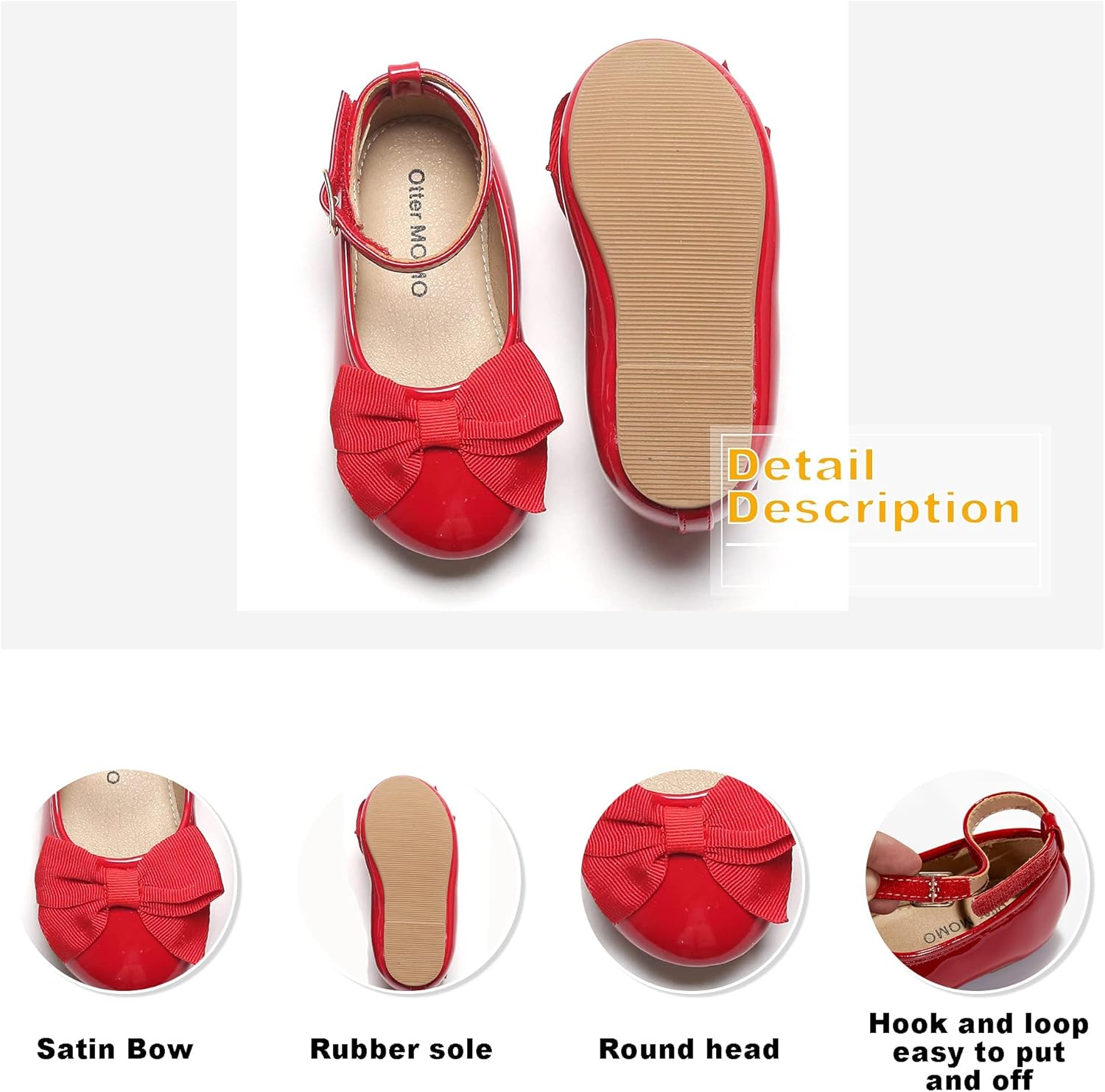 Otter MOMO Toddler/Little Girls Mary Jane Ballerina Flats Shoes Slip-on School Party Dress Shoes - Image 9