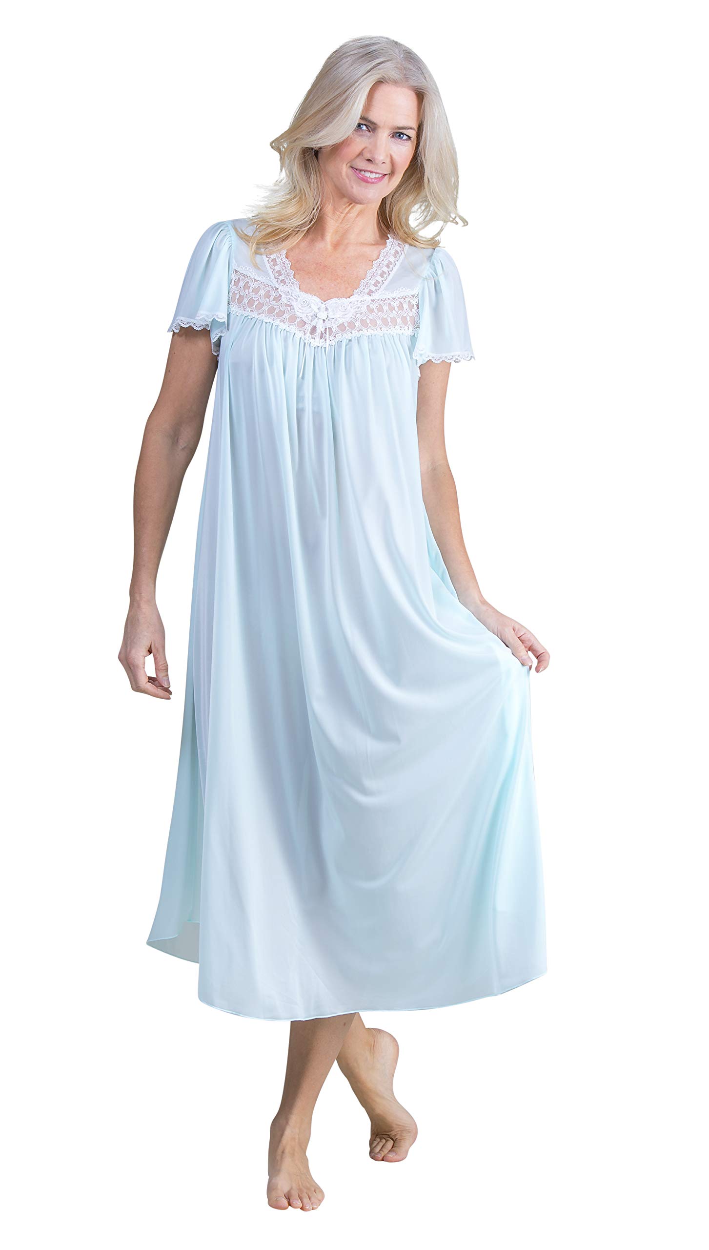 Buy Miss Elaine Silk Essence Nightgown Long Silky & Sheer Tricot Gown