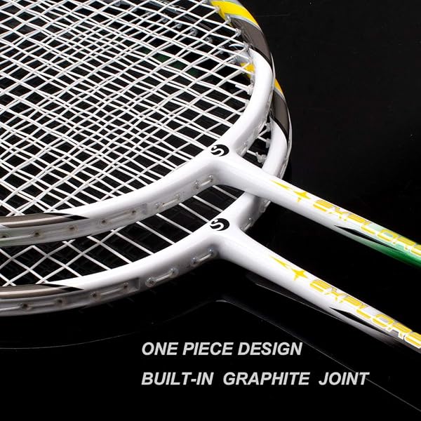Senston Raquette de Badminton Graphite Shaft pour 2 Joueurs, Badminton Racket Professionnel et 2 Volants 2 Surgrips - 5