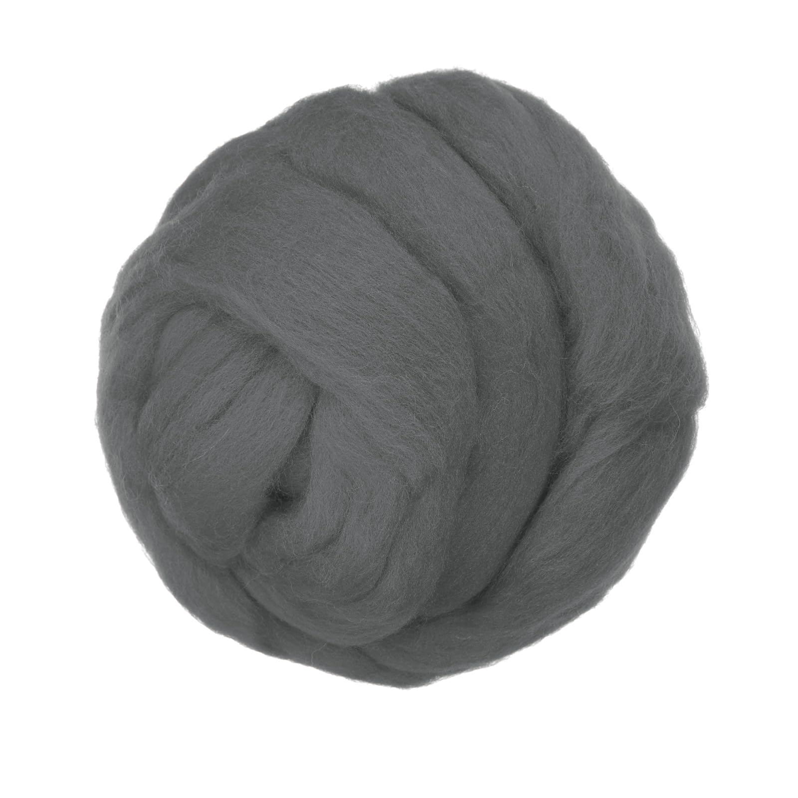PATIKIL Wool Roving Yarn, 250G/8.8OZ Soft Felting Wool Pure Chunky Roving Yarn Bulk for Needle Felting Knitting Blanket Spinning Weaving DIY Craft, Gray