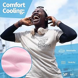 YESLIFE Pink UPF 50 Cooling Sports Arm Sleeve for Women, Men & Kid, UV Sun Protection Arm Sleeves for Men & Women - Tattoo Cover Up