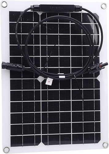 FTVOGUE Kit de cargador de panel solar de 15 W, cargador de batería solar portátil a prueba de lluvia de 18 V con controlador para camping,