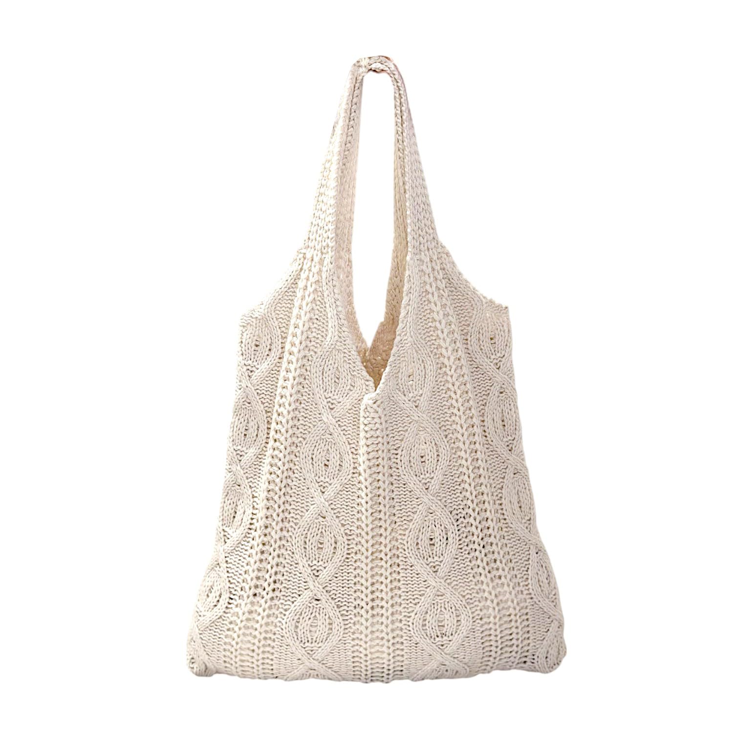 Stizimn Crochet Tote Bag Beach Mesh Knitted Bag Large Aesthetic Shoulder Bag Handbags Hobo Hollow Bag for Wome