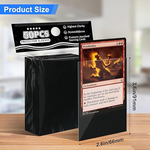 Miniatura 2 de Fundas negras para tarjetas MTG, paquete de 300 fundas estándar de ajuste perfecto para tarjetas intercambiables, tarjetas deportivas, tarjetas de