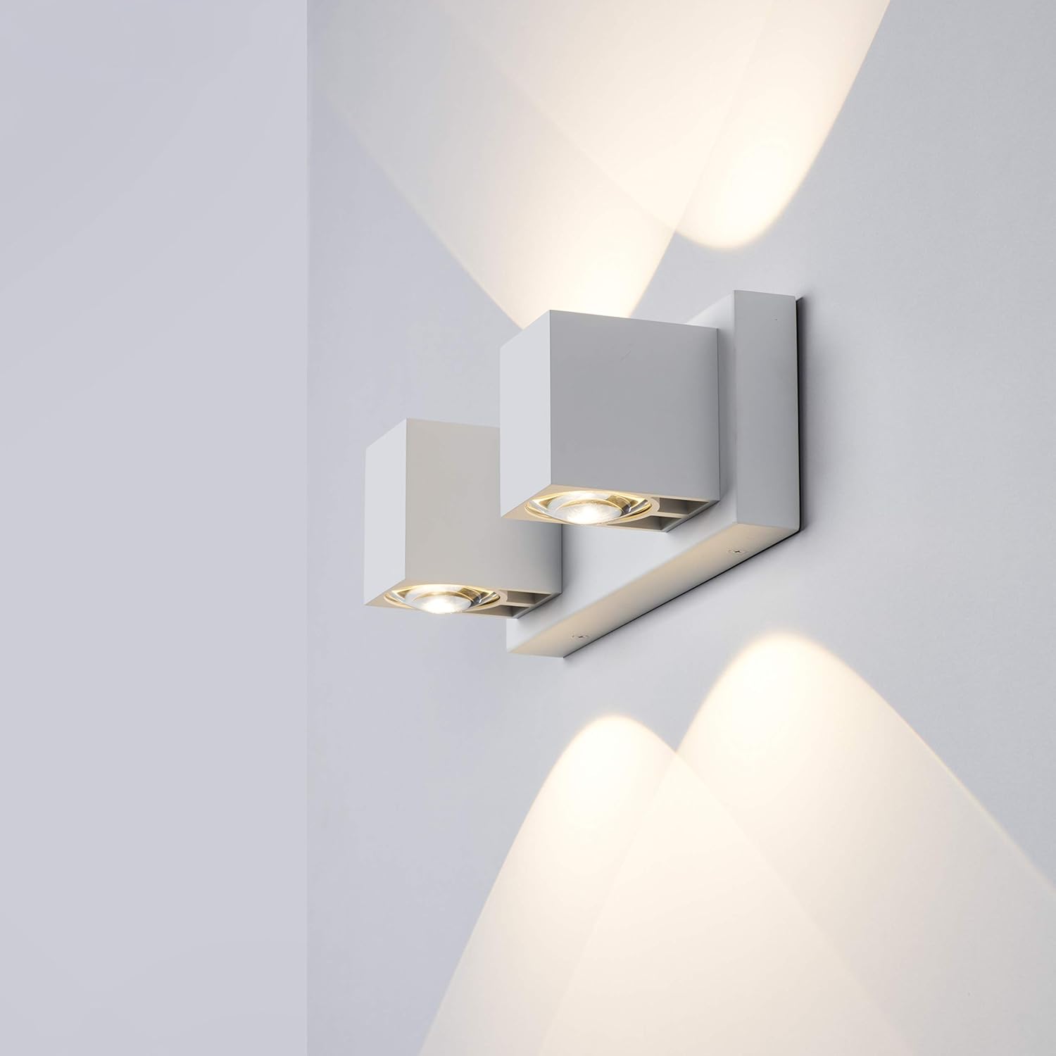 Black Friday - 50% OFF Tubicen 2 Lights Vanity Lights for Bathroom, 20W Integrated LED Dimmable Sconce Wall Lighting Up and Down, Modern Bright Aluminum Wall Sconce Lamp for Living Room Hallway Stairs, White