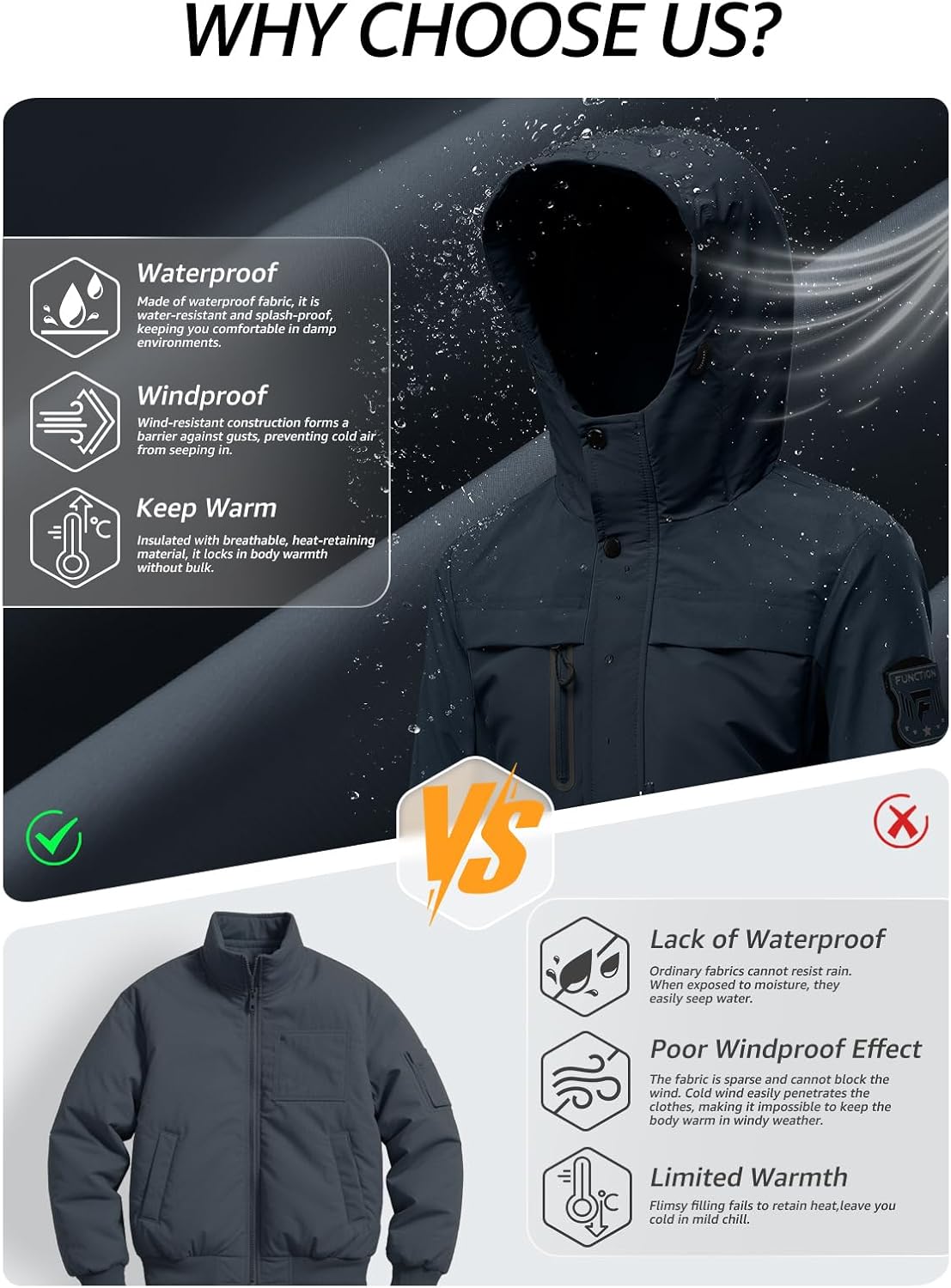 Boys Softshell Jacket with Magic Sleeve Patches Adjustable Hood Cuffs for Skiing Ages 6-16Y