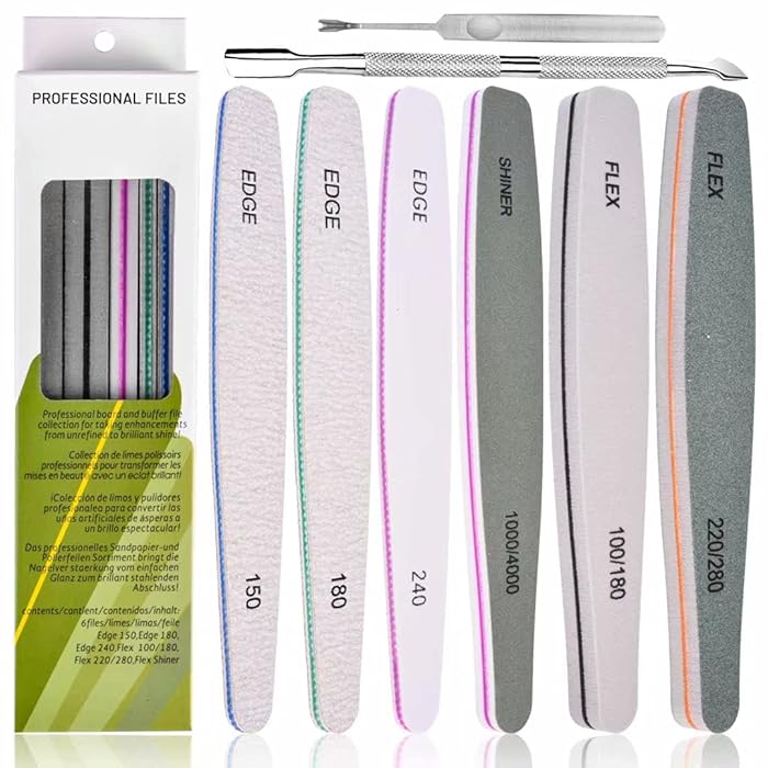 Buy Nail Files, 6 Pcs Professional Nail File and Buffer Double Sided