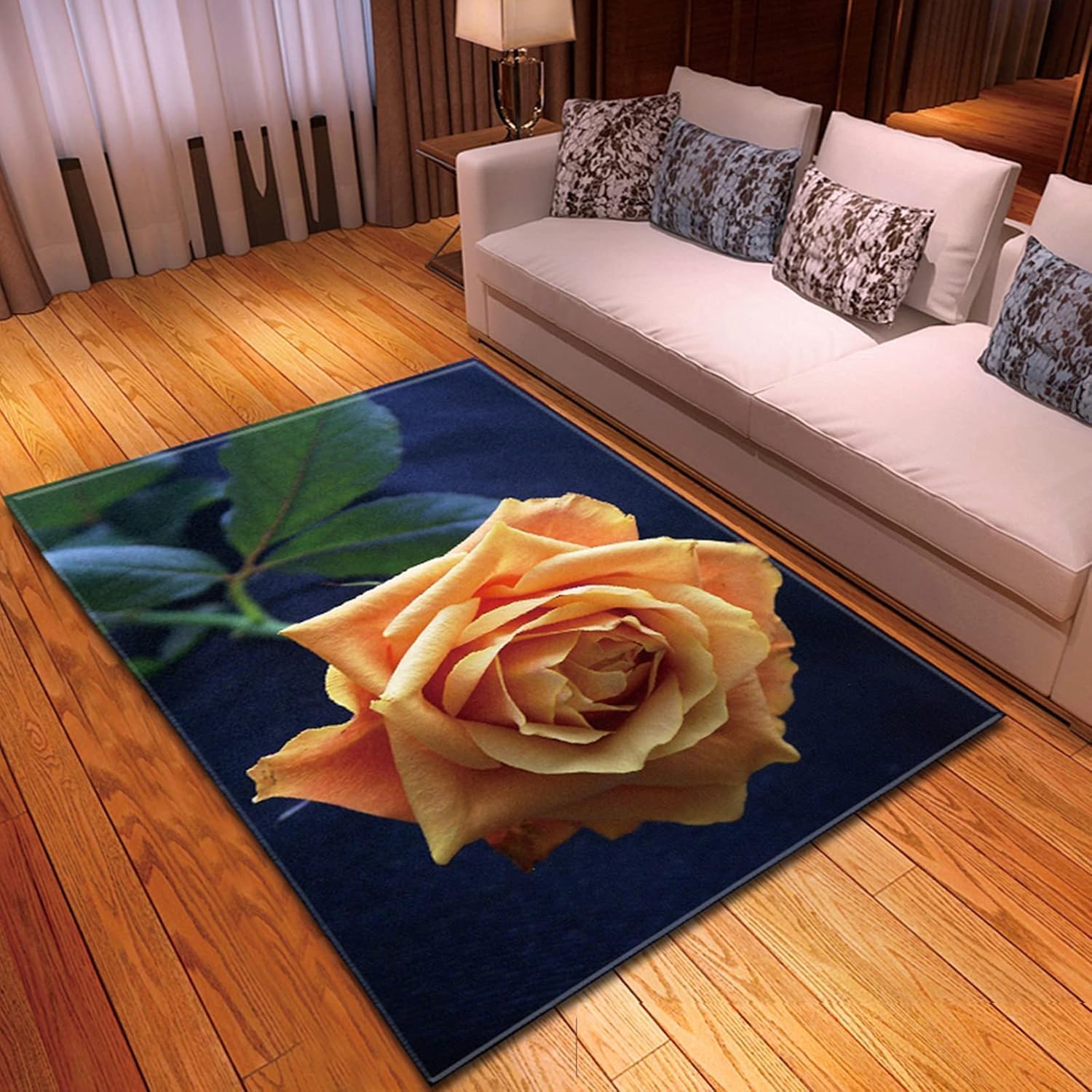 Moquette roses jaunes 180x270 cm tapis 3D haute densité doux et durable