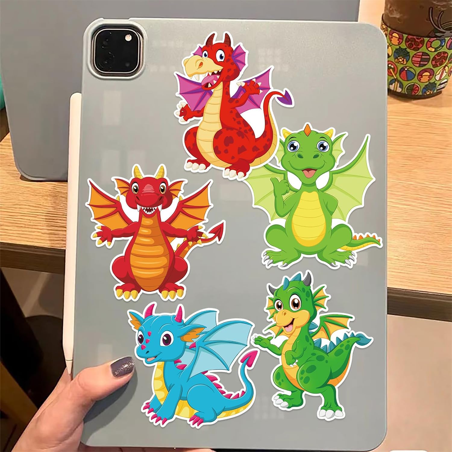 16 Sheet Cartoon Dragon Stickers Make Your Own Dragon Sticker for Teens, DIY Make-a-face Sticker Teens Adult Dragons Birthday Party Decorations,Dragons Craft Birthday Party Favor Supplies (Dragon) image 4