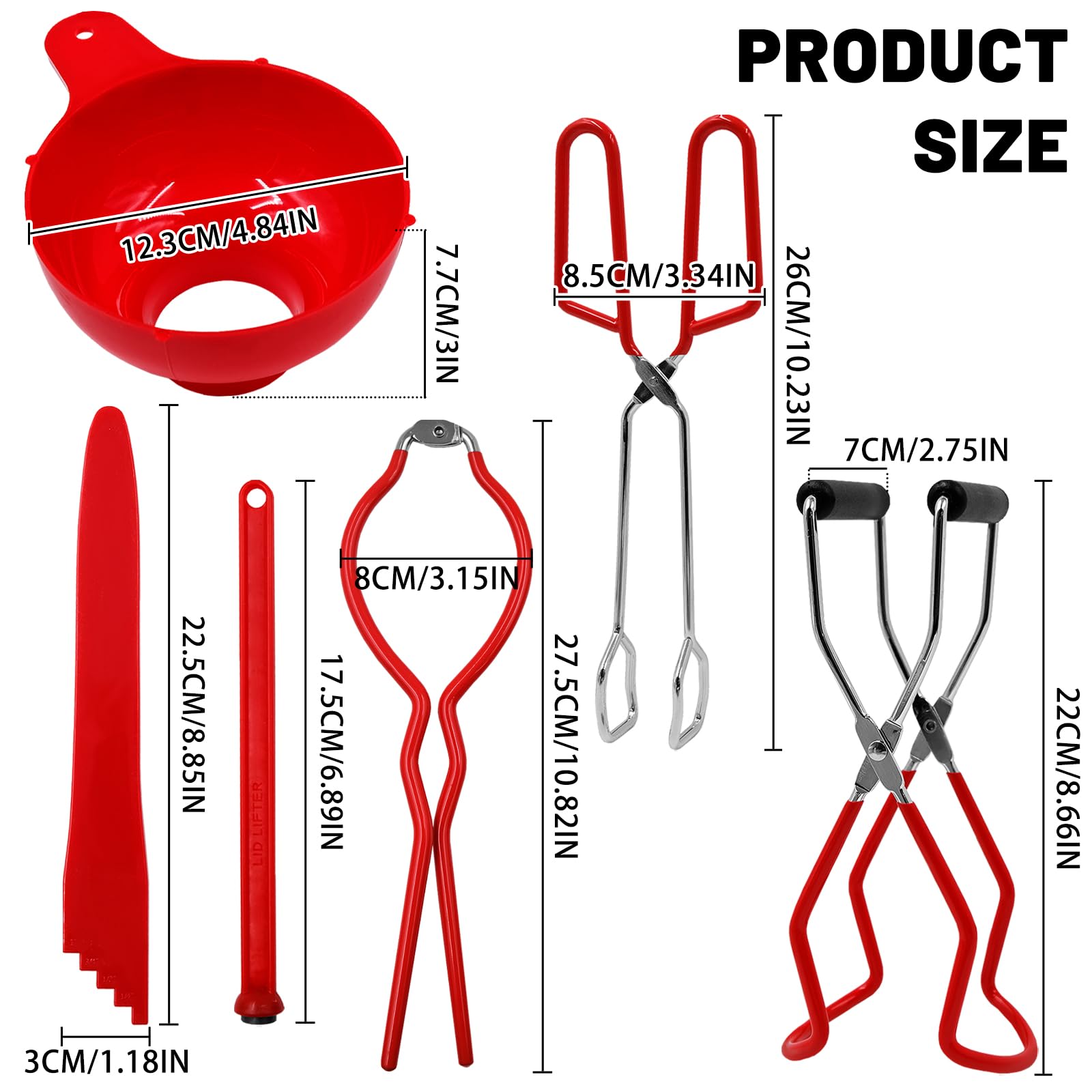Kit de fournitures pour la mise en conserve, Kit d'outils pour conserves en verre, (pinces élévatrices de bocaux, entonnoir, clé à bocal, vert, 6 pièces)