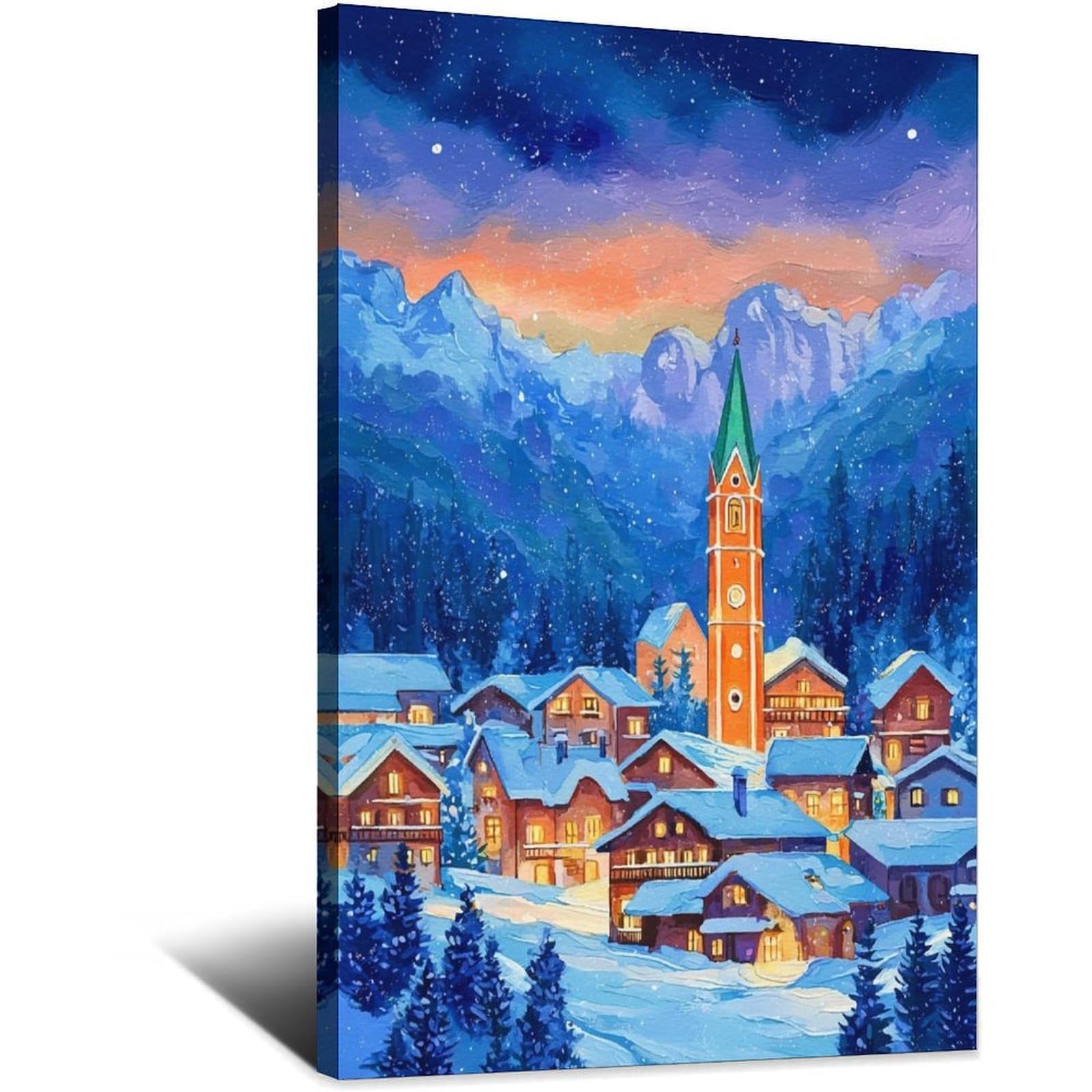 Cortina Italy Posters 20x30inch(50x75cm) Vintage Watercolor Canvas Art