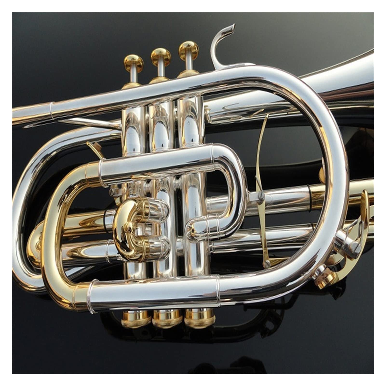 Trompeten B Flache Trigger-Kornet Instrument Messingrohr Versilbertes Kornet Trompete aus Messing