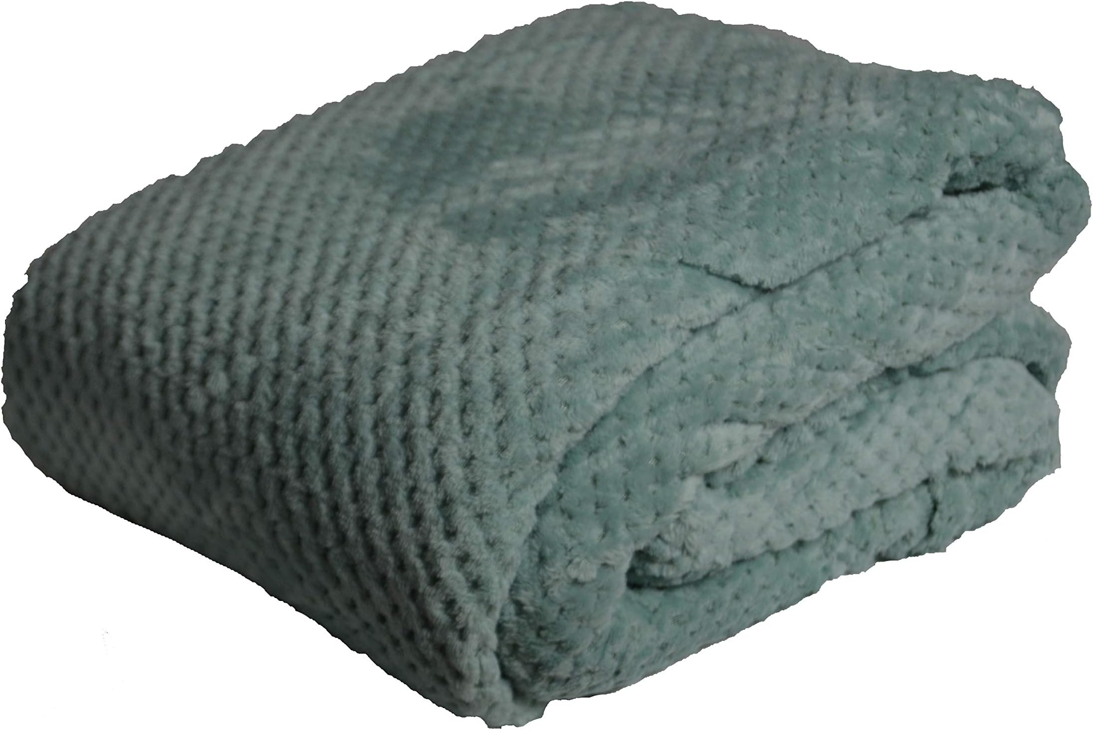 Waffle Honeycomb Blanket/Throw (King 200 x 240, Duck Egg)