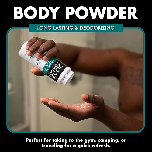 Miniatura 2 de DUDE Body Powder - Mentol Chill 4 onzas (paquete de 3 botellas) desodorantes naturales refrescantes mentol y aloe, fórmula sin talco, polvo