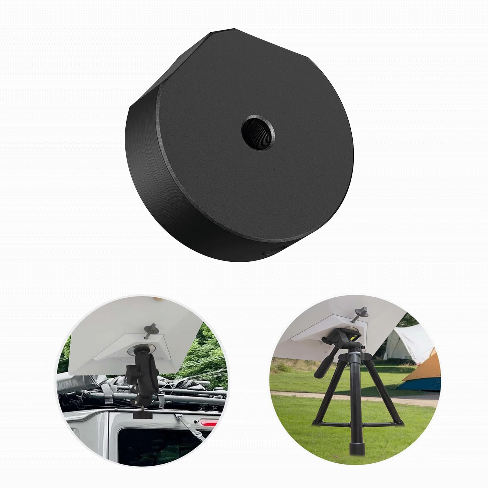 weishan Tripod Mount Adapter for Starlink Mini - Aluminum Alloy 1/4-20 Threaded - for Common Tripod Bracket Clamp Stand Fixing, Black