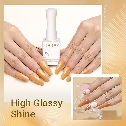 Miniatura 6 de modelones Capa superior de gel iridiscente con purpurina y 3 unidades de gel superior y capa base que no se limpia