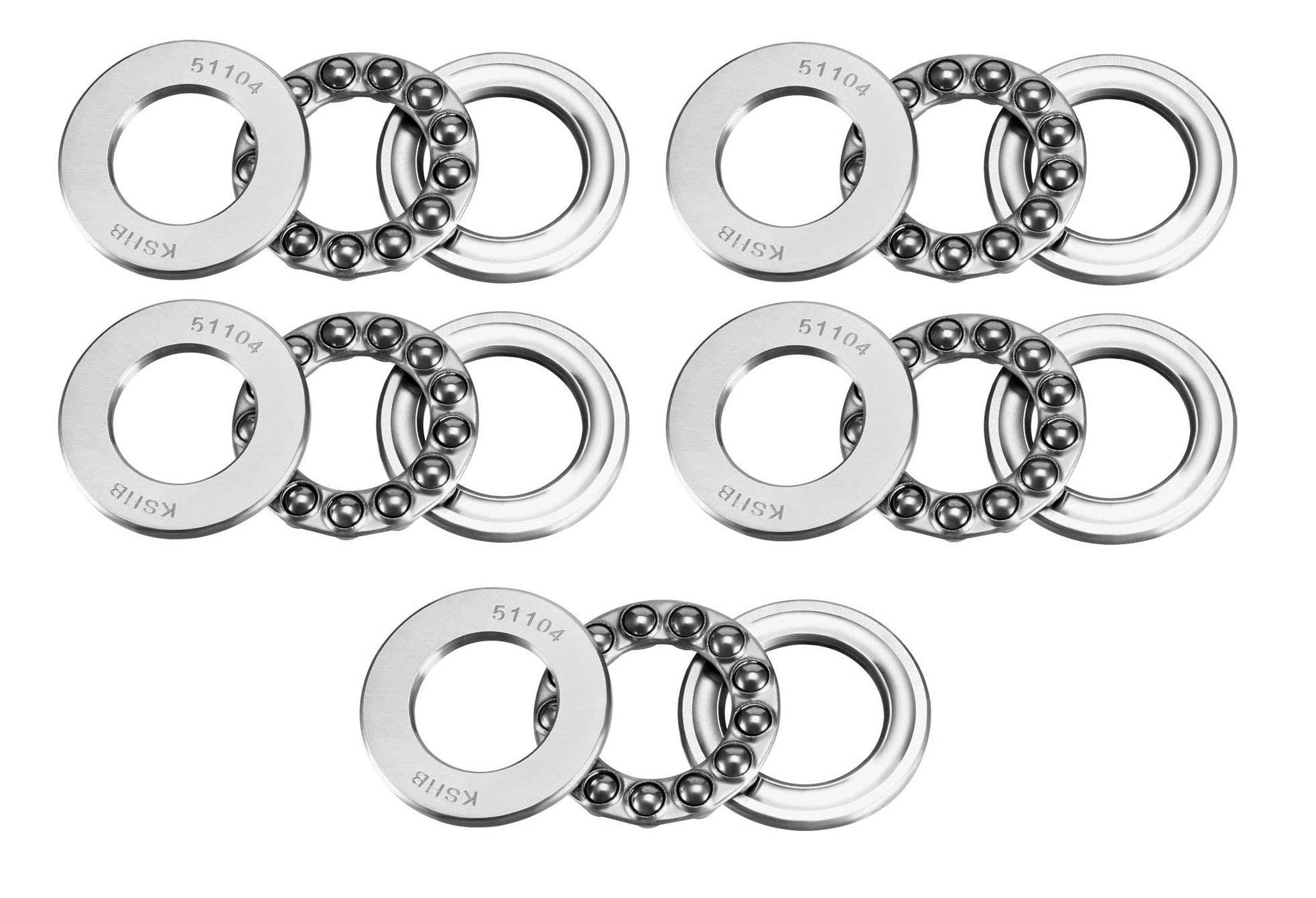 INVENTO 5Pcs 51104 20mm Axial Thrust Ball Bearing 20x35x10mm Single Direction carbon steel ball bearing-picture-21