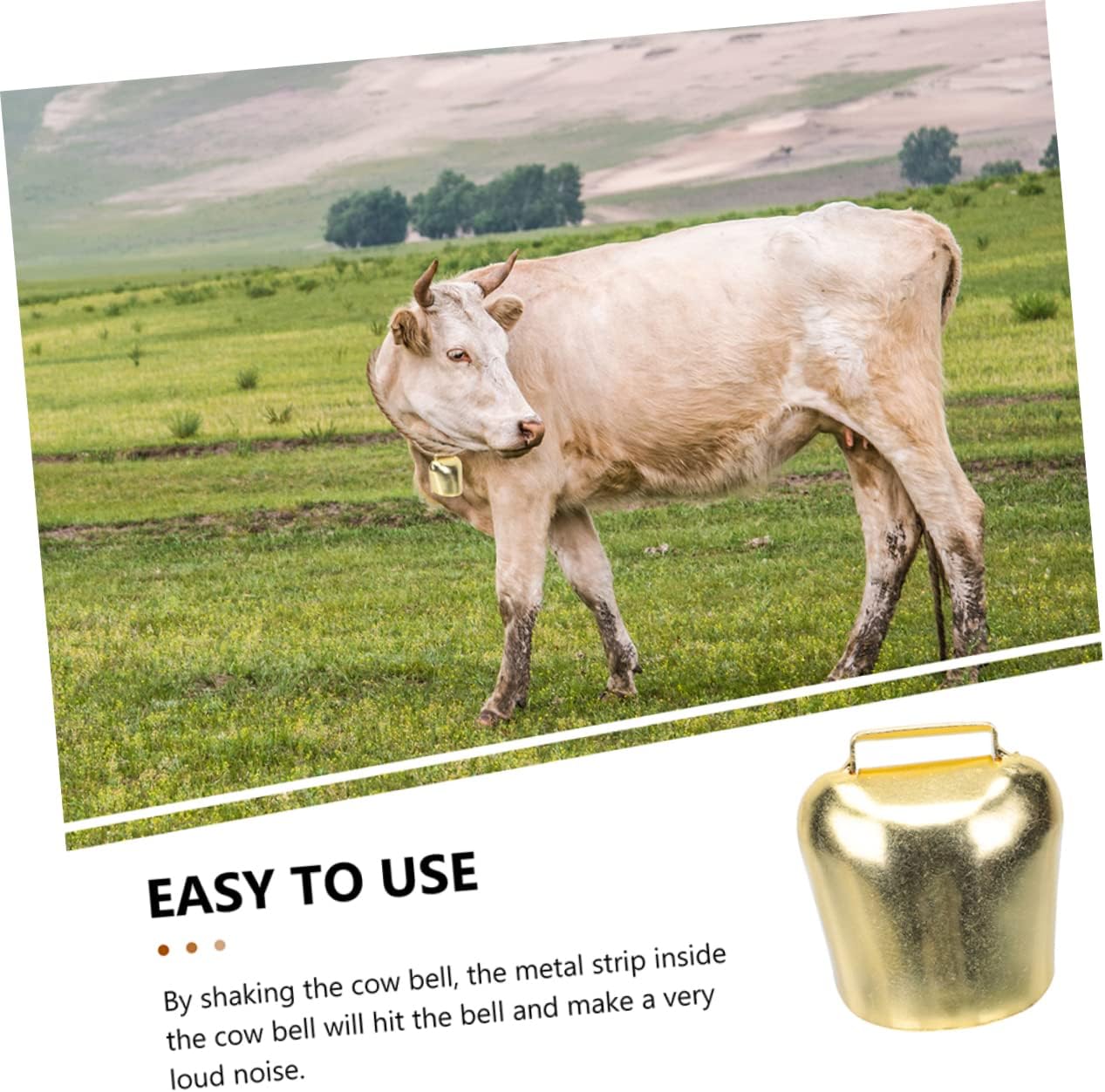 HEALLILY 4pcs Crisp Sound Cow Bells Livestock Hanging Pendants Bells for Christmas Tree Craft Farm Animal Decorations