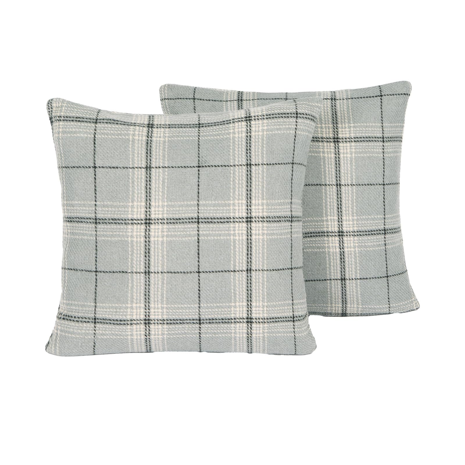 OHS Woven Check Cushion Covers - Grey - 45 cm x 45 cm
