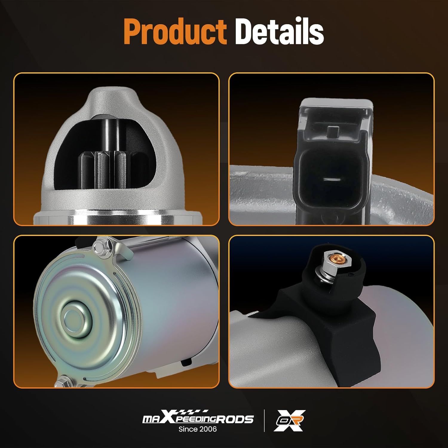 maXpeedingrods Starter Motor Compatible with Honda Fit L4 1.5L 2015 2016 2017 2018 2019 2020, 12V 1.2KW 9-Teeth Clockwise, 30639N, 312005R7A01, SM74015