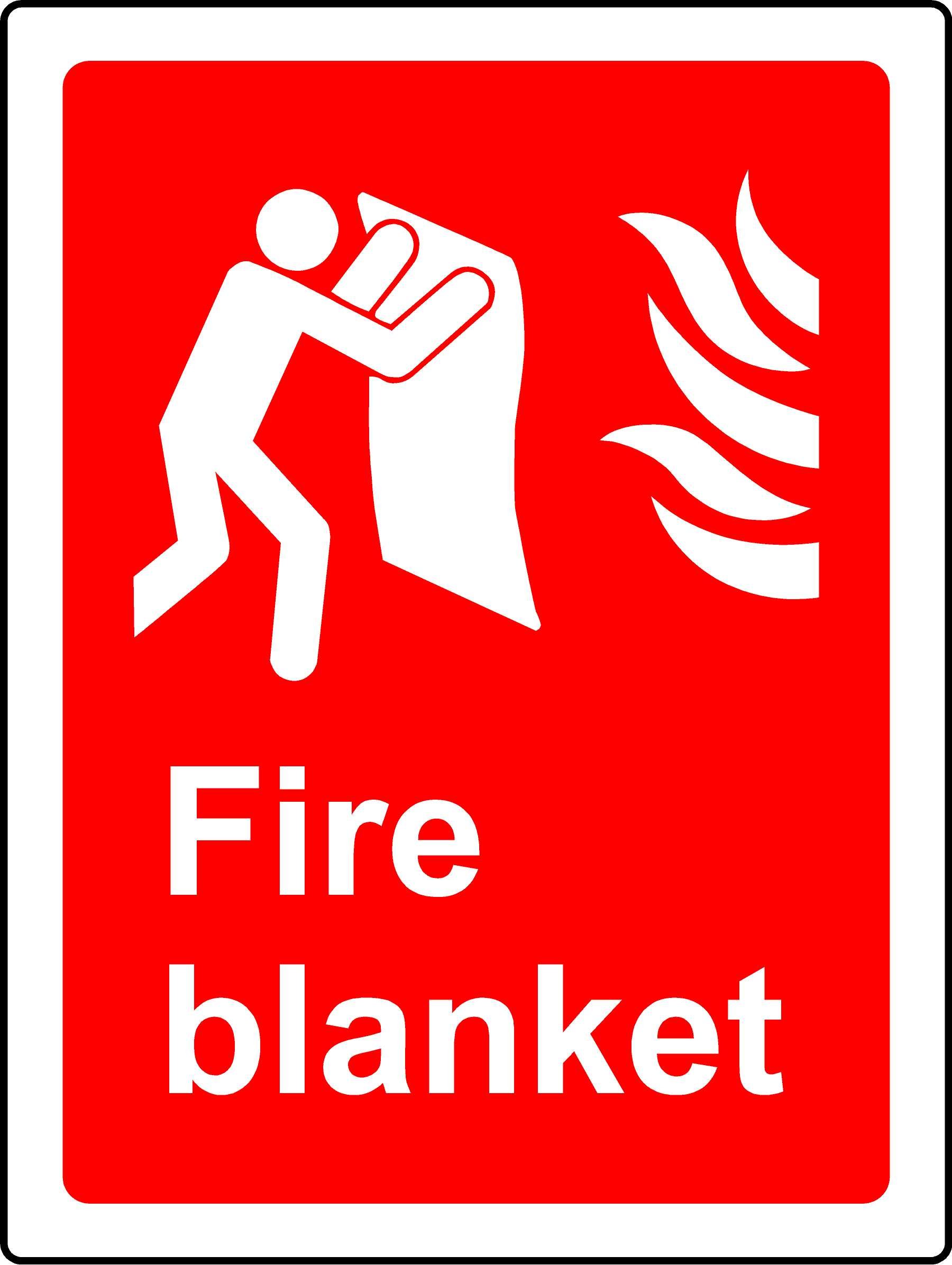 Fire blanket Safety sign - 1.2mm Rigid plastic 200mm x 150mm