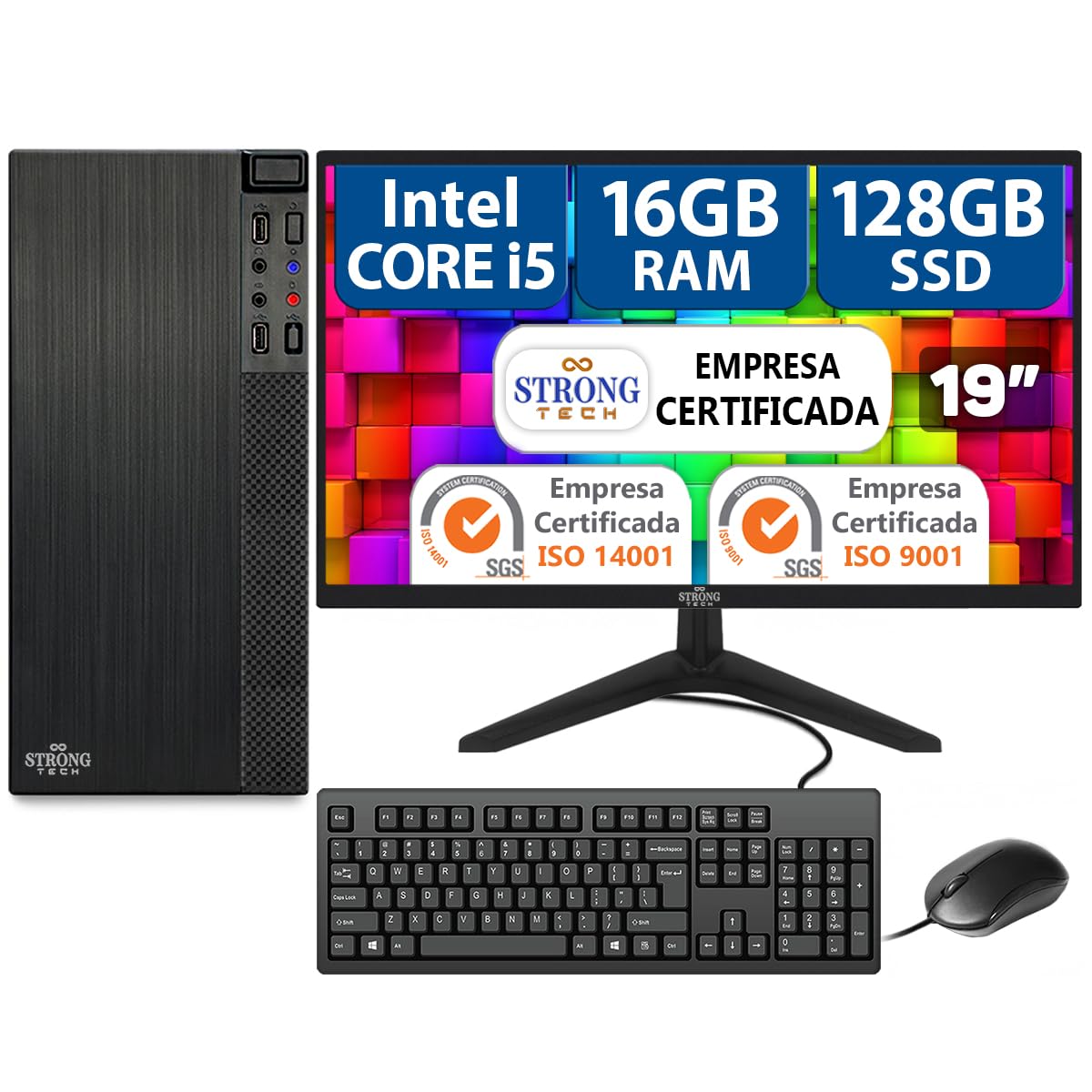 Computador Completo Intel Core i5 16GB SSD 128GB Monitor 19