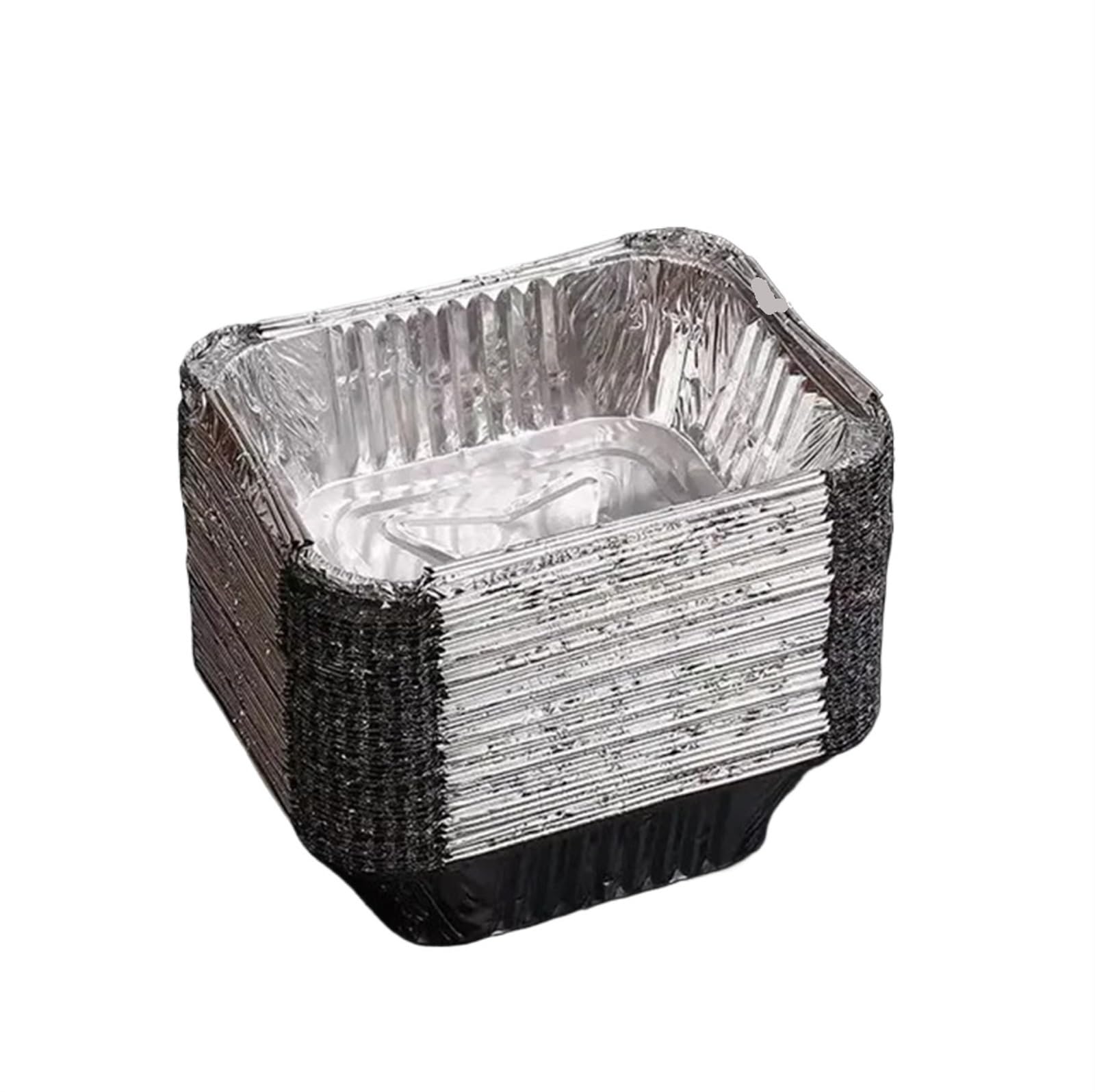 Jednorazowe naczynia kuchenne 25/50 szt. Prostokątna taca z folii aluminiowej BBQ Specjalna zagęszczona miska do pieczenia Pudełko gotowania Pieczenie(L 700ml,50pcs)