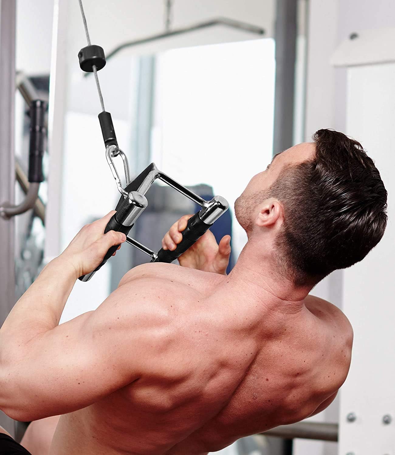 Double D Handle, Cable Machine Handle Attachments, Pull Down Exercise Handles of Home Gym Accessories
