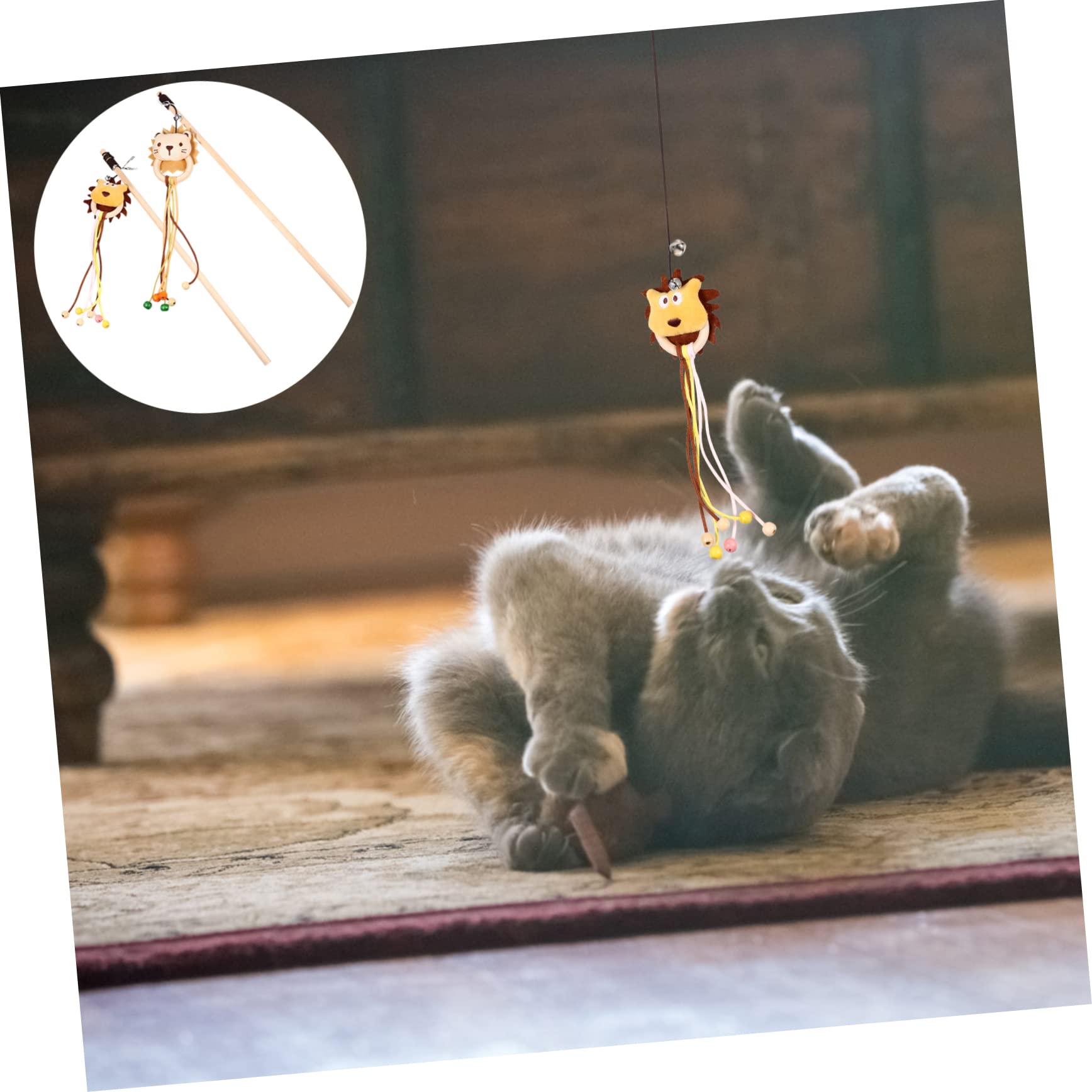 INOOMP 10stücke Katzenspielzeug Interaktive Katzenangel Mit Plüsch Figuren Für Drinnen Stimuliert Die Neugier Und Bietet Spielspaß Für Ihre Katze Leicht Und Tragbar Für Gemeinsame