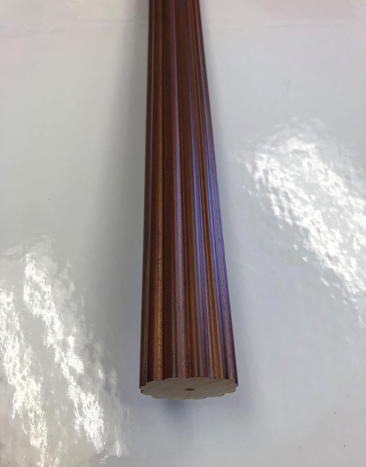 1 3/8 Inch Diameter Drapery Wood Fluted Curtain Rod 6 Ft (Walnut)