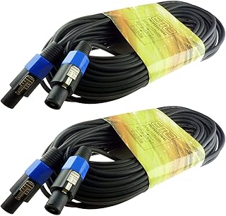 2x 100 ft foot speakon to speakon pro audio speaker cable Fast Free USA Ship