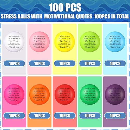 Miniatura 4 de 100 bolas de agradecimiento para aliviar la ansiedad, juguetes para adultos, empleados, compañeros de trabajo, maestros, jubilación, 100 unidades