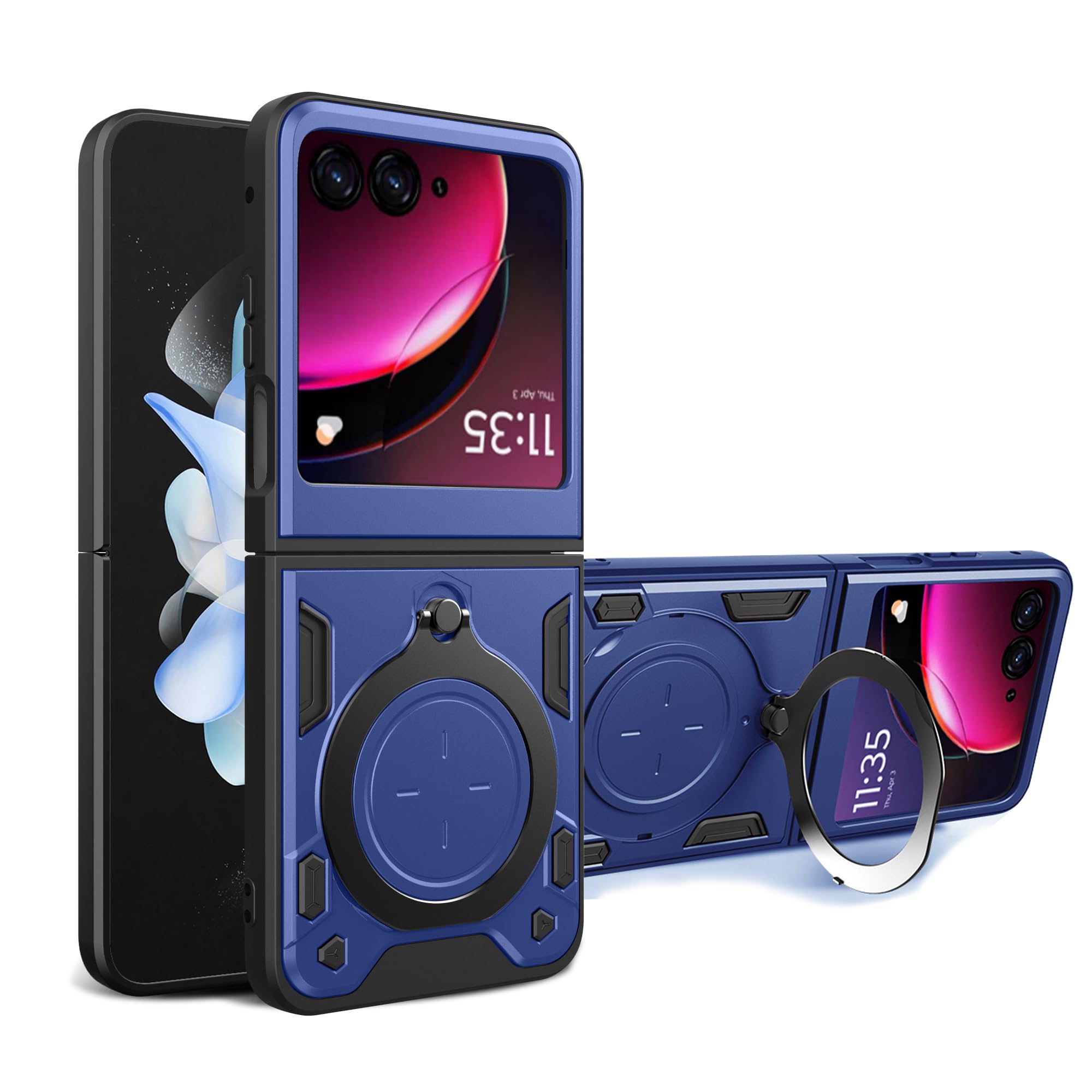 Lustree Back Cover Anti-Drop Case with 360° Metal Bracket and Sliding Camera Cover Case for Motorola Razr 40 Ultra - Blue (B0DGQDXF4Q) Amazon Price History, Amazon Price Tracker