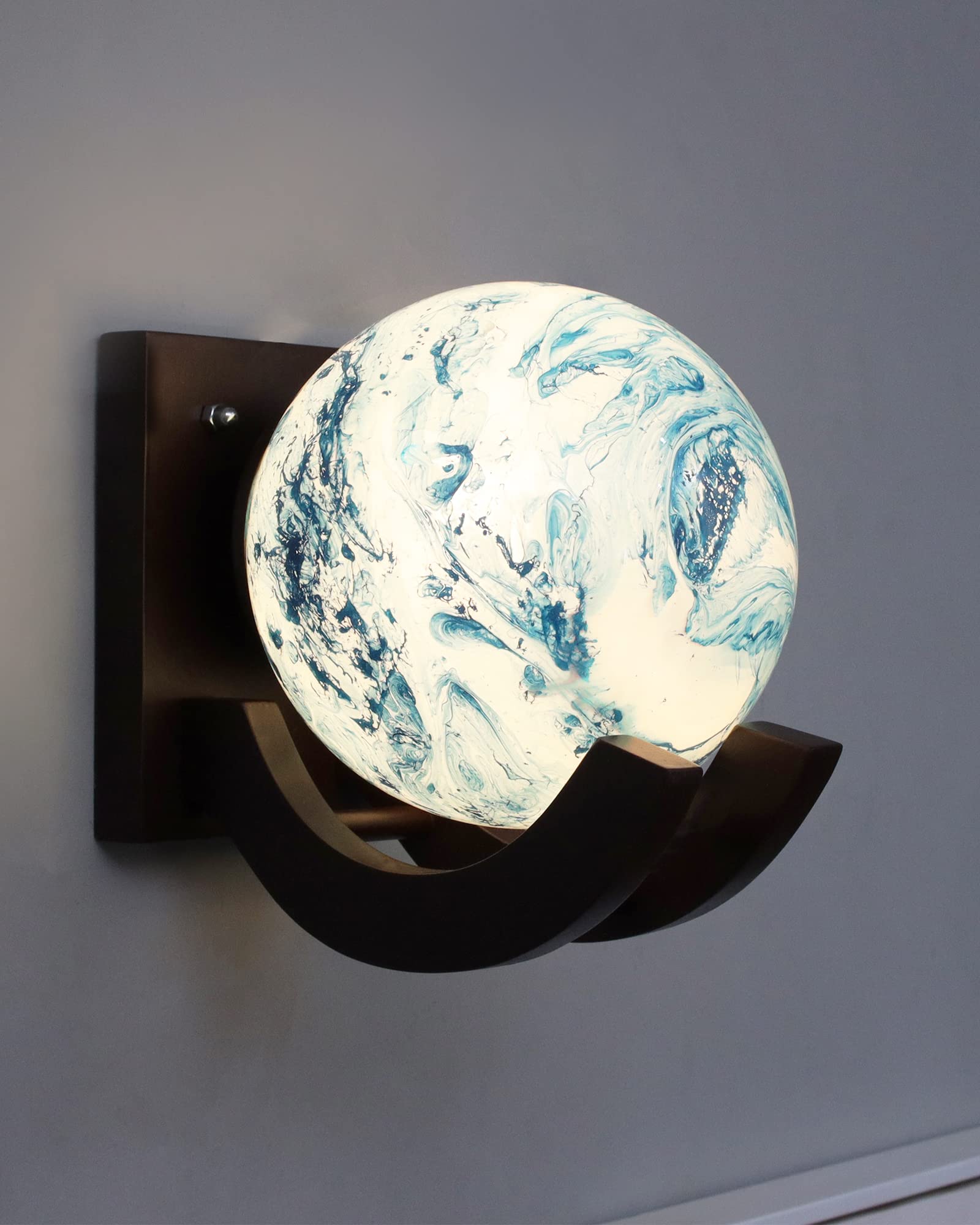 Twilight Zedo Wall Lamp, Wall Decor, Wall Hanging Wood Light/Lamp, Decorative Home, Living Room, Indoor/Outdoor Lighting, Diwali Decoration Items, E27 Sconces with Glass Shades (Blue) - Pack of 1-image-21