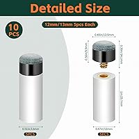 Vista 4 de Kit de reemplazo de puntas para taco de billar uadbau - Puntas de taco de billar con tornillo, virolas blancas de billar, no necesita pegamento ni