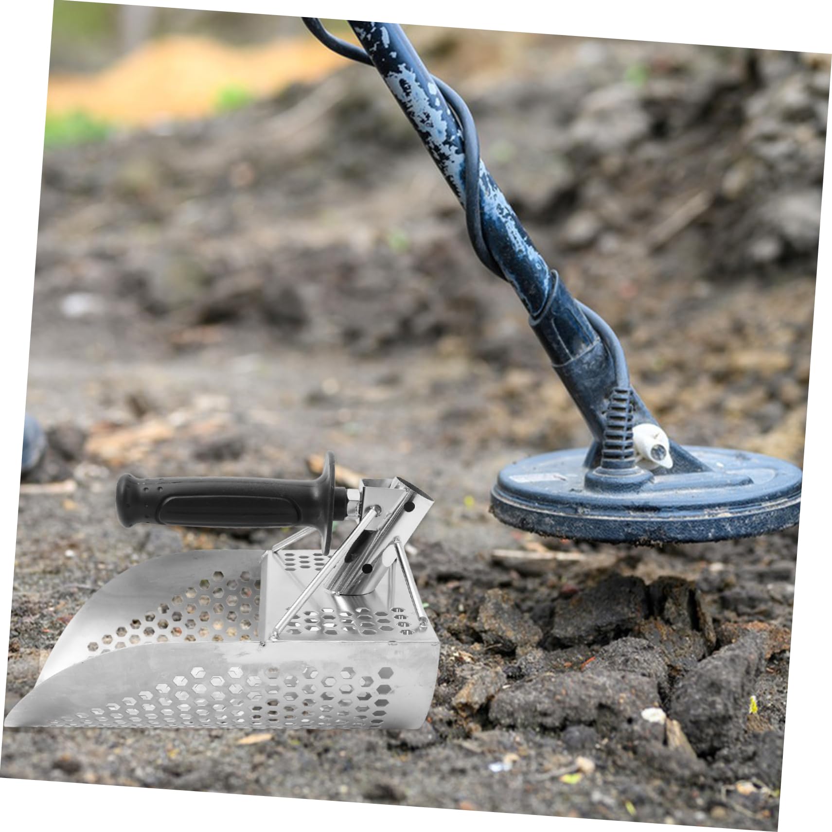 Toddmomy Beach Treasure Hunting Metal Detecting Tool Stainless Steel Scoop and Sifter Shovel