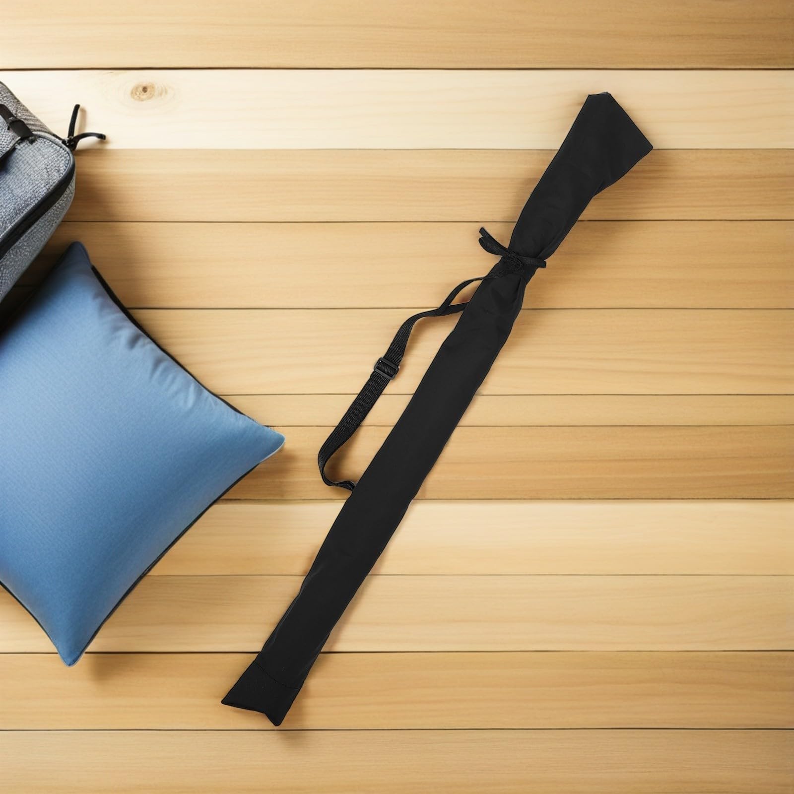 Healeved 5 Pezzi Borsa Porta Tai Ji in Cotone Nero con Chiusura Sicura e Tracolla Regolabile per Arti Marziali e Feste di Halloween