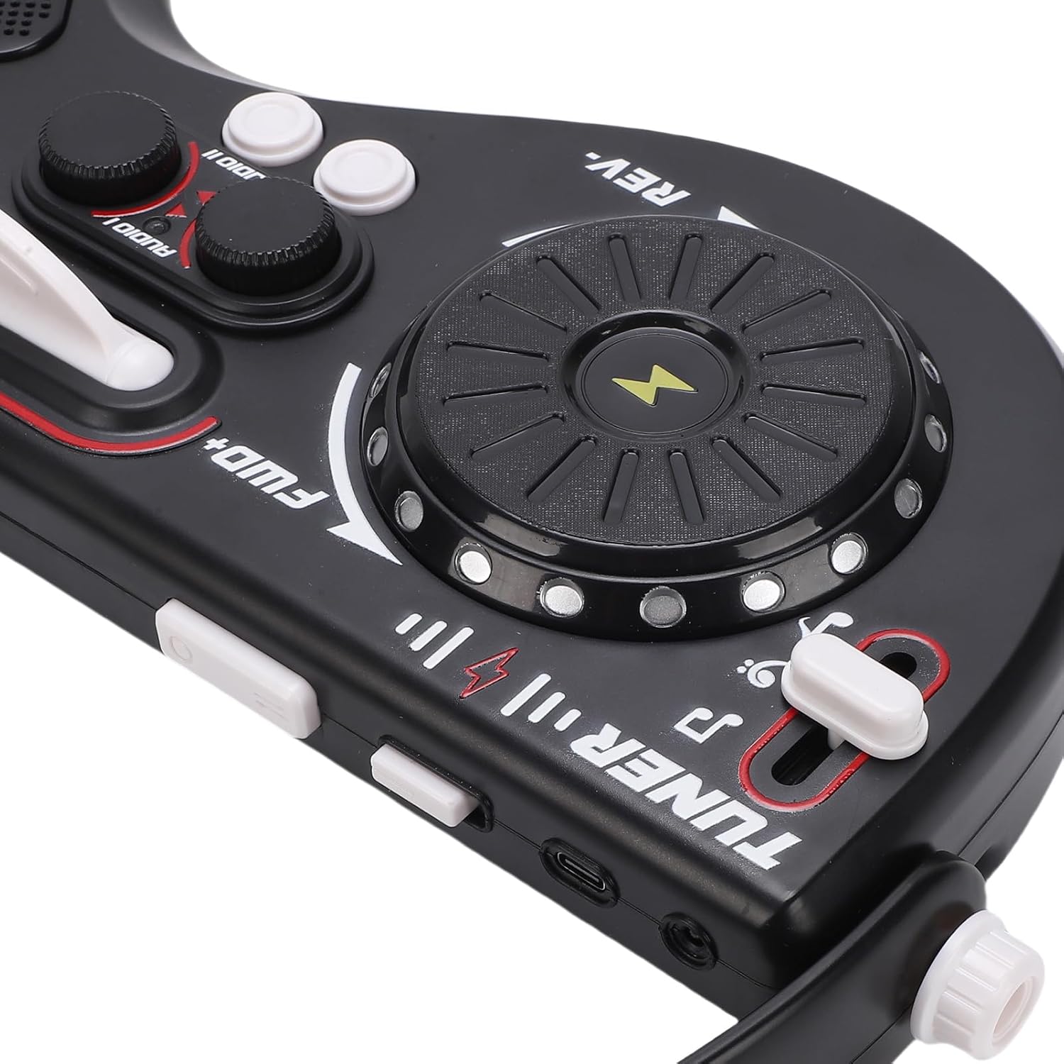 Smart Guitar DJ Controller, Portable Stringless Electronic Guitar with LED Lights, Rechargeable Foldable Music Controller with Scratch & Beat Effects, Wireless DJ Instrument(Black)