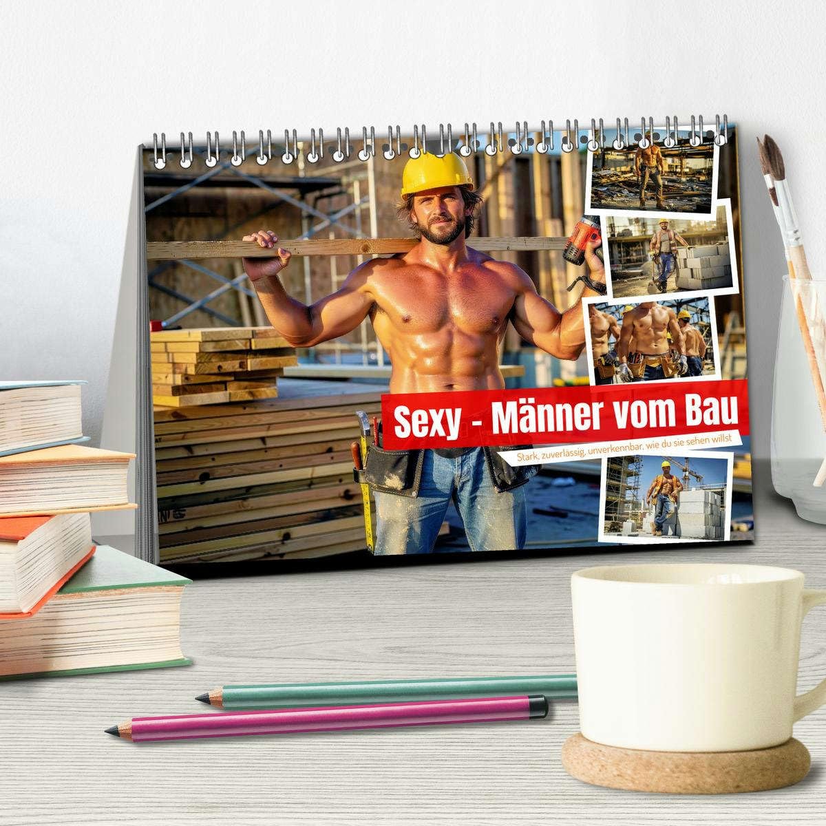 Sexy - Männer vom Bau (Tischkalender 2027 DIN A5 quer), CALVENDO Monatskalender: Schweiß, Stahl und Selbstbewusstsein treffen auf Humor und echte Persönlichkeit. (CALVENDO Erotik)