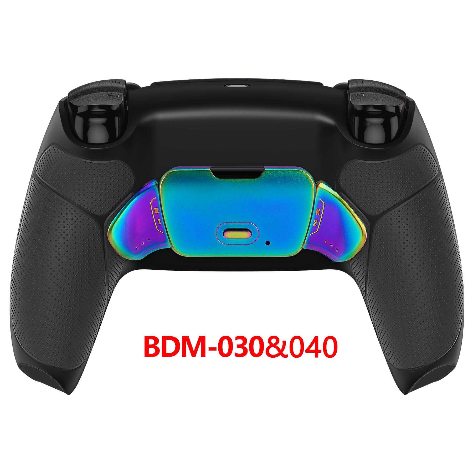 eXtremeRate RISE Remap Kit Programmabile per ps5 Controller BDM-030/040/050,Palette in Metallo Tasti Pulsanti Aggiuntivi Back Button Cover Posteriore per ps5 Joystick-Nero&Blu Viola