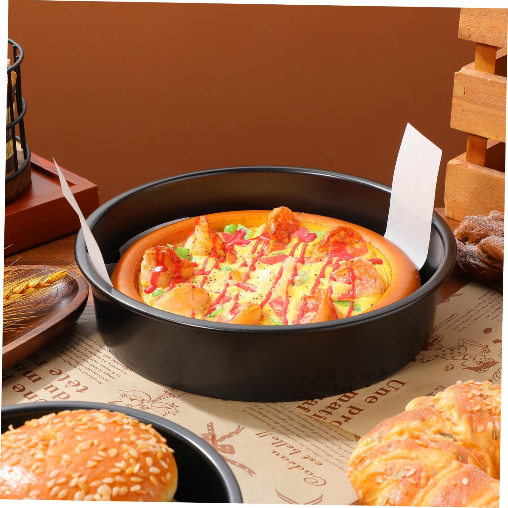 Zerodeko 3pièces Moules à Gâteaux Ronds Antiadhésifs Acier Avec Papier Sulfurisé Pour Gâteaux Pâtisseries