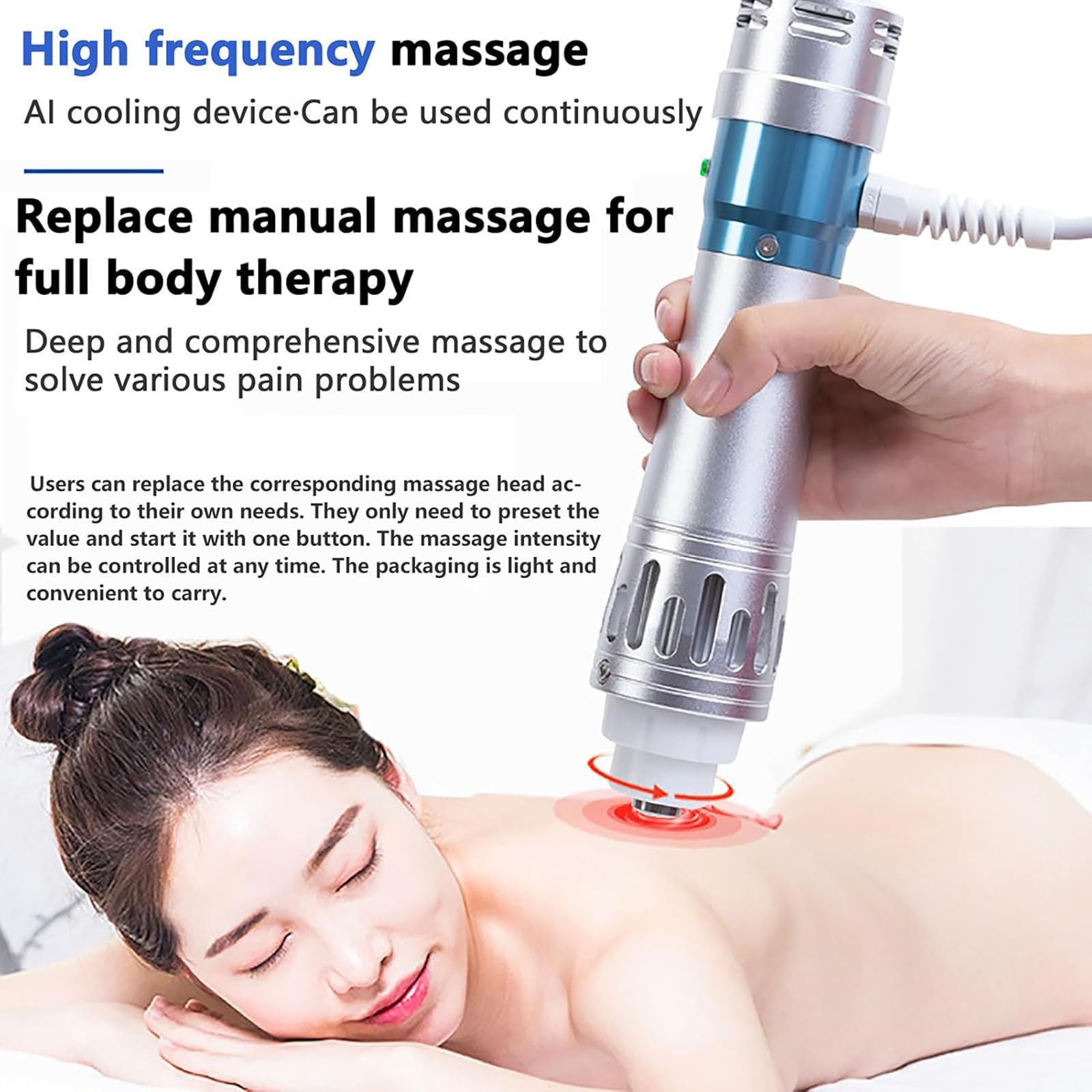 Appareil De Thérapie Par Ondes De Choc, Machine À Ondes De Choc Électromagnétiques Avec 7 Têtes De Massage, Régulation De L'énergie 50-105 MJ, Vitesses De Fréquence : 16