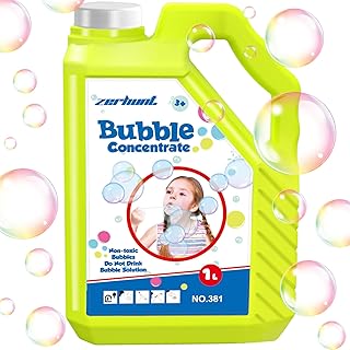 Zerhunt Bubble solution: 33.8OZ Bubble Concentrate Solution for Bubble Machine| Bubble Solution Refill for Giant Bubble Wand, Bubble Gun Blower, Bubble Lawn Mower, Birthday Party Favor Wedding(Yellow)